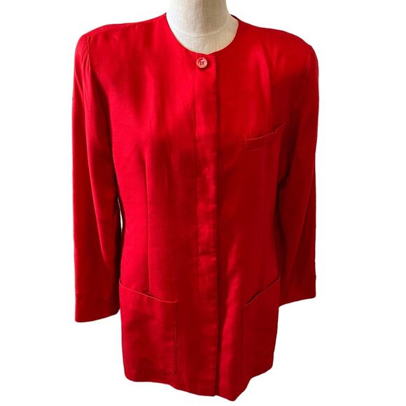 Vintage Colours by Alexander Julian silk blazer red 14 - Picture 1 of 5